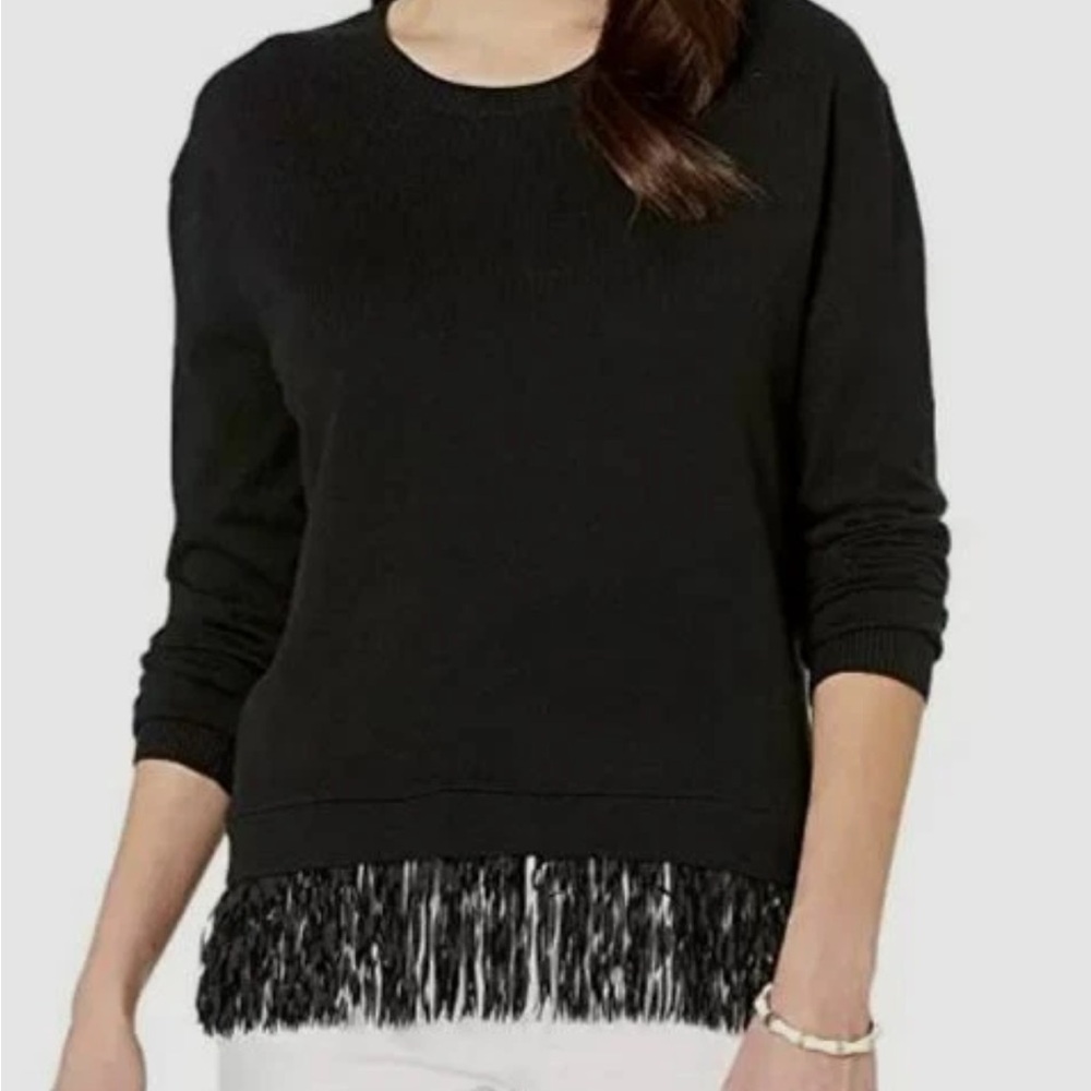✨HOST PICK✨ Lilly Pulitzer Marguerite Black Fringe Hem Sweater size XL (NWT)